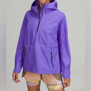 #517 NWT Lululemon Waterproof Hiking Half-Zip Pullover Light Electric Indigo Sz4